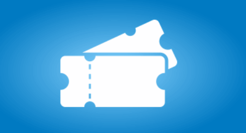 Stylish illustration of two tickets against a blue background